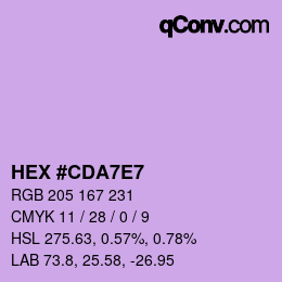 Color code: HEX #CDA7E7 | qconv.com