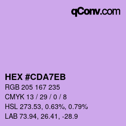 Color code: HEX #CDA7EB | qconv.com