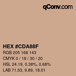 Color code: HEX #CDA88F | qconv.com