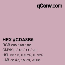 颜色代码: HEX #CDA8B6 | qconv.com
