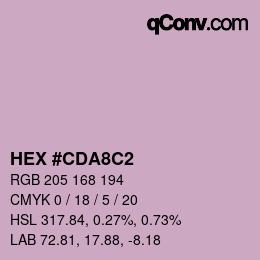 颜色代码: HEX #CDA8C2 | qconv.com
