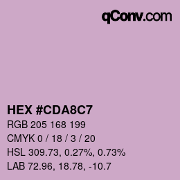 Color code: HEX #CDA8C7 | qconv.com