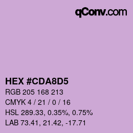 Color code: HEX #CDA8D5 | qconv.com