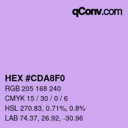Color code: HEX #CDA8F0 | qconv.com