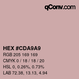 Color code: HEX #CDA9A9 | qconv.com