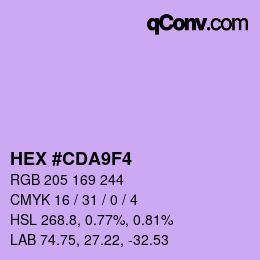 カラーコード: HEX #CDA9F4 | qconv.com