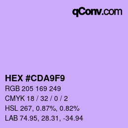 Color code: HEX #CDA9F9 | qconv.com