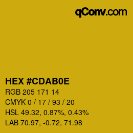 Color code: HEX #CDAB0E | qconv.com