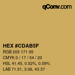 Code couleur: HEX #CDAB5F | qconv.com