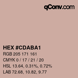 Color code: HEX #CDABA1 | qconv.com