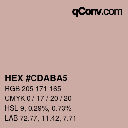 カラーコード: HEX #CDABA5 | qconv.com