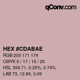 Color code: HEX #CDABAE | qconv.com