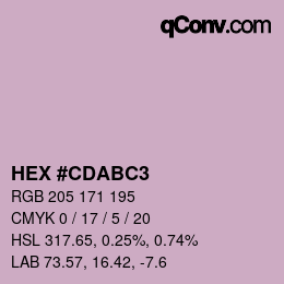 Color code: HEX #CDABC3 | qconv.com