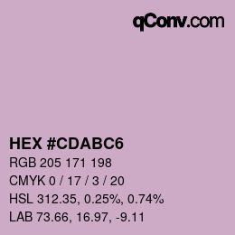 Color code: HEX #CDABC6 | qconv.com