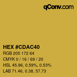 カラーコード: HEX #CDAC40 | qconv.com