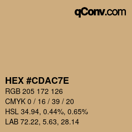 カラーコード: HEX #CDAC7E | qconv.com