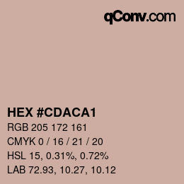 Farbcode: HEX #CDACA1 | qconv.com