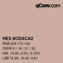 颜色代码: HEX #CDACA2 | qconv.com