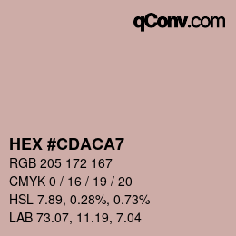 カラーコード: HEX #CDACA7 | qconv.com