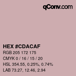 Color code: HEX #CDACAF | qconv.com