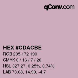 カラーコード: HEX #CDACBE | qconv.com