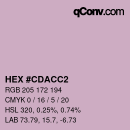 カラーコード: HEX #CDACC2 | qconv.com