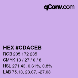 Color code: HEX #CDACEB | qconv.com