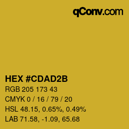 Color code: HEX #CDAD2B | qconv.com