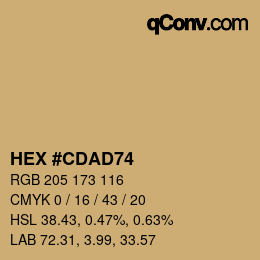 颜色代码: HEX #CDAD74 | qconv.com