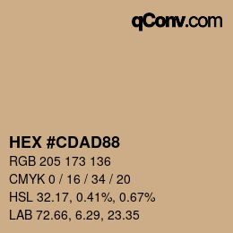 Color code: HEX #CDAD88 | qconv.com