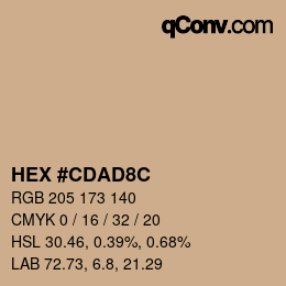 カラーコード: HEX #CDAD8C | qconv.com