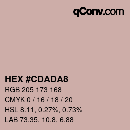 颜色代码: HEX #CDADA8 | qconv.com