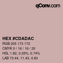 Color code: HEX #CDADAC | qconv.com