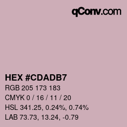 颜色代码: HEX #CDADB7 | qconv.com