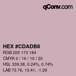 颜色代码: HEX #CDADB8 | qconv.com