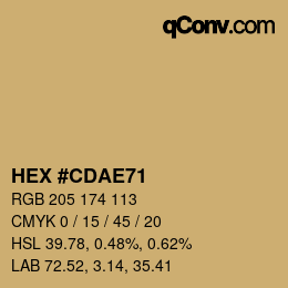 颜色代码: HEX #CDAE71 | qconv.com