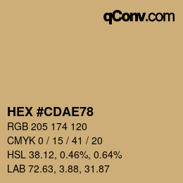 Color code: HEX #CDAE78 | qconv.com