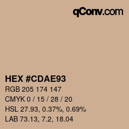 Color code: HEX #CDAE93 | qconv.com