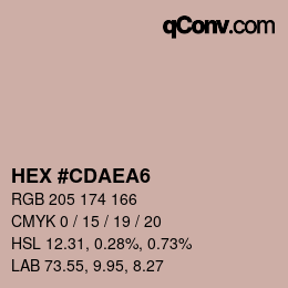 カラーコード: HEX #CDAEA6 | qconv.com