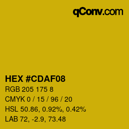 カラーコード: HEX #CDAF08 | qconv.com