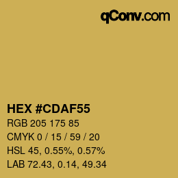カラーコード: HEX #CDAF55 | qconv.com