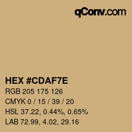カラーコード: HEX #CDAF7E | qconv.com