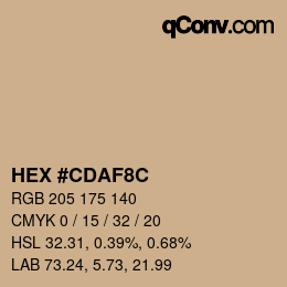Color code: HEX #CDAF8C | qconv.com