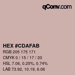 Color code: HEX #CDAFAB | qconv.com