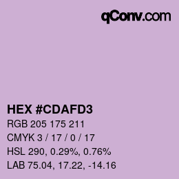 カラーコード: HEX #CDAFD3 | qconv.com