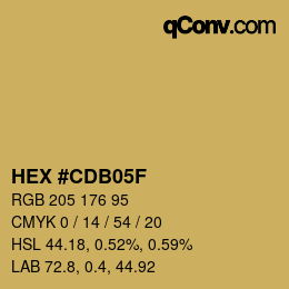 カラーコード: HEX #CDB05F | qconv.com