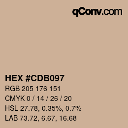 Color code: HEX #CDB097 | qconv.com