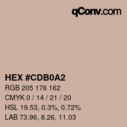 カラーコード: HEX #CDB0A2 | qconv.com