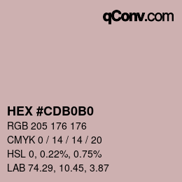 カラーコード: HEX #CDB0B0 | qconv.com