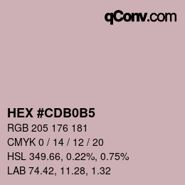 Color code: HEX #CDB0B5 | qconv.com